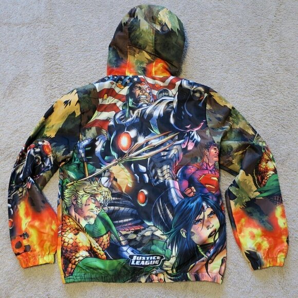 DC Justice League Army Windbreaker Jacket Men's Small Tango Hotel NWT $98 - Picture 3 of 4